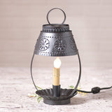 Table LampSTUDENT LIGHT with PUNCHED TIN SHADE - Cozy Smokey Black Desk Lampaccent lightaccent lightingSaving Shepherd