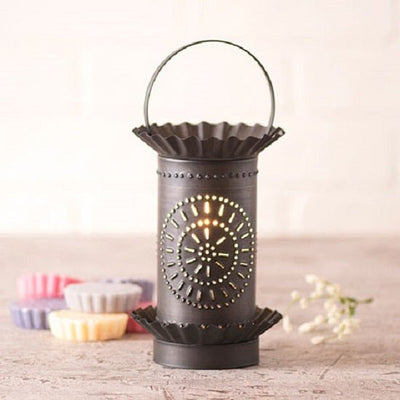 Country LightingPUNCHED TIN WAX TART WARMER Handmade COLONIAL CHISEL Pattern Electric Accent Lightaccentaccent lightSaving Shepherd