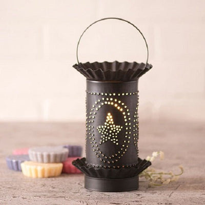 Country LightingPUNCHED TIN WAX TART WARMER Handmade BARN STAR Pattern in Rustic Tin or Kettle Blackaccentaccent lightSaving Shepherd