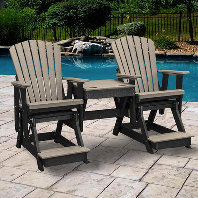 Adirondack Chair2 ADIRONDACK GLIDER BALCONY CHAIRS with TABLE - Tandem 4 Season Set in 6 ColorsAdirondackchairSaving Shepherd