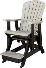 ADIRONDACK GLIDER CHAIR with FOOTREST - Fan Back All-Season Poly in 6 Colors