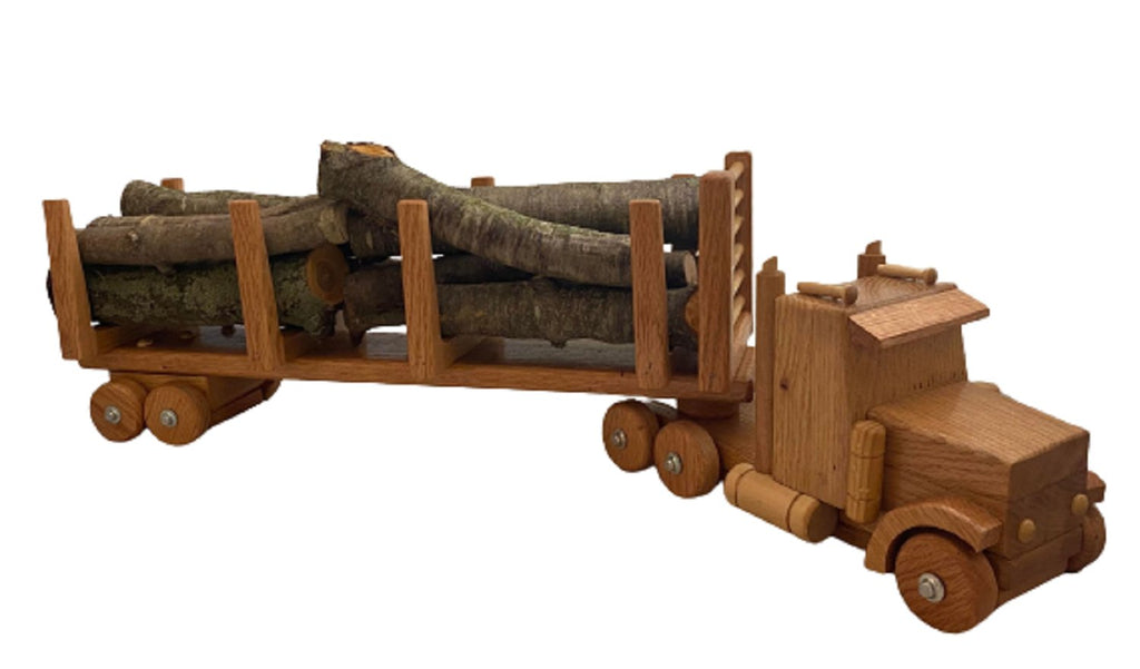 Handmade Toys | Wood XL Flatbed Log Truck & Logs | Shop Now – Saving ...