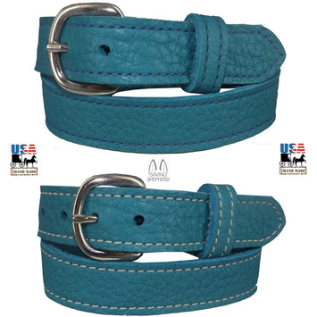 Ladies BeltLADIES TURQUOISE BULLHIDE LEATHER STITCHED BELT - Choice of Stitching - Handmade in USAbeltbeltsSaving Shepherd
