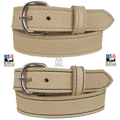 Ladies BeltBEIGE LADIES BULLHIDE LEATHER STITCHED BELT - Choice of Stitching - Handmade in USAbeigebeltSaving Shepherd