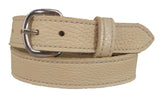 BEIGE LADIES BULLHIDE LEATHER STITCHED BELT - Choice of Stitching - Handmade in USA