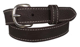 BROWN LADIES BULLHIDE LEATHER STITCHED BELT - Choice of Stitching - Handmade in USA