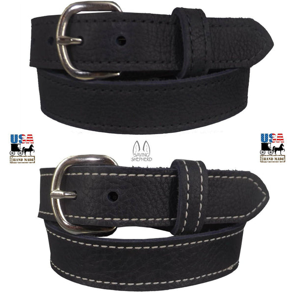 Ladies BeltLADIES NAVY BLUE BULLHIDE LEATHER STITCHED BELT - Choice of Stitching - Handmade in USAbeltbeltsSaving Shepherd