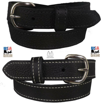 Ladies BeltBLACK LADIES BULLHIDE LEATHER STITCHED BELT - Choice of Stitching - Handmade in USAbeltbeltsSaving Shepherd
