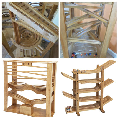 Wooden & Handcrafted ToysMARBLE RUN Classic Race Track Amish Handmade Quality - Glass Marbles IncludedadultadultsSaving Shepherd