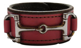 Handtooled LeatherWIDE LEATHER HORSE BIT BRACELET with Nickel Equestrian Snaffle in 12 ColorsAmerican MadeAmishSaving Shepherd