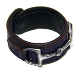 Handtooled LeatherWIDE LEATHER HORSE BIT BRACELET with Nickel Equestrian Snaffle in 12 ColorsAmerican MadeAmishSaving Shepherd