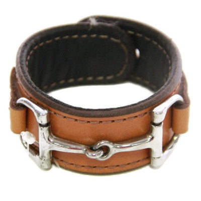 Handtooled LeatherWIDE LEATHER HORSE BIT BRACELET with Nickel Equestrian Snaffle in 12 ColorsAmerican MadeAmishSaving Shepherd