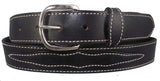 APPLIQUE WESTERN BELT - Black Decorative Stitched Bridle LeatherbeltbeltsSaving Shepherd