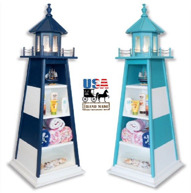 Bookcases LIGHTHOUSE BOOKSHELF - Nautical Poly Book Case – Saving Shepherd