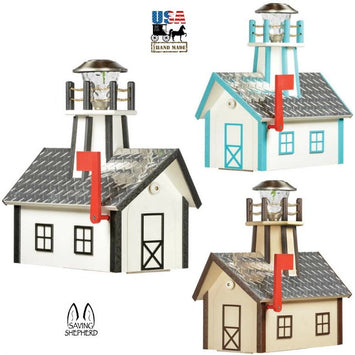 MailboxDELUXE DIAMOND PLATE LIGHTHOUSE MAILBOX - Weatherproof 100% Recycled Poly in 14 Colorsbarndiamond plateSaving Shepherd