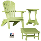 Outdoor Furniture3pc OUTDOOR PATIO SET - 4 Season Folding Chair, Ottoman & Candy Table in 19 ColorsAdirondackchairSaving Shepherd