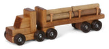 Wooden & Handcrafted Toys4 WOOD TOY TRUCKS - Set of FOUR Log Barrel Tanker & Dump Truck Construction FleetAmishchildrenSaving Shepherd