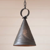 "MADISON" PENDANT - Punched Tin Witch's Hat Down Light