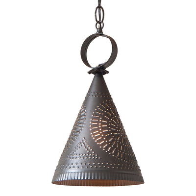 Chandeliers & Ceiling Fixtures"MADISON" PENDANT - Punched Tin Witch's Hat Down Lightceiling lightcountry lightingSaving Shepherd
