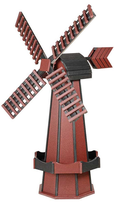 Windmill6½ FOOT JUMBO POLY WINDMILL - Dutch Garden Weather Vane in 22 Colors USAAmishoutdoorweather vaneMahogany & BlackSaving Shepherd