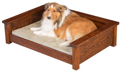 Handcrafted for PetsCRAFTSMAN LUXURY WOOD PET LOUNGE - Amish Handmade Dog Furniture Bed in 3 SizesBedbed with beddingSaving Shepherd