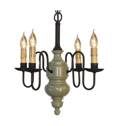 Country Lighting4 ARM "CHESAPEAKE" WOOD CHANDELIER - USA Handmade Colonial Light in Custom FinishescandelabracandleSaving Shepherd