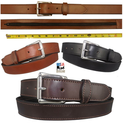 Money BeltBROWN MONEY BELT - English Bridle Leather Concealed 16" Zipper Pouch USAbeltbeltsSaving Shepherd