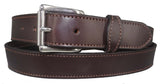 MONEY BELT - DARK BROWN English Bridle Leather Concealed 16" Zipper Pouch