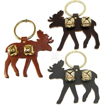 Door ChimeDOOR CHIME - LEATHER MOOSE with JINGLE BELLS in 3 Colors - Amish Handmade in USAbathroom cabinetbellSaving Shepherd