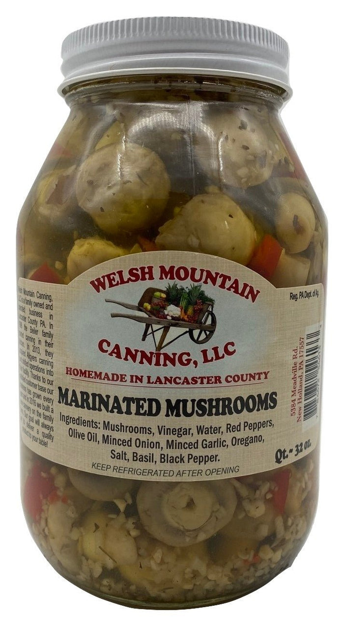 MushroomsMARINATED MUSHROOMS - 16oz & 32oz Jars Amish Homemade in Lancaster USAdelicacyfarm marketSaving Shepherd