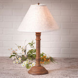 Country LightingPRIMITIVE WOOD "GATLIN" TABLE LAMP & IVORY LINEN SHADE in Heavily Distressed Crackle Finishesaccent lightcountry lightingSaving Shepherd