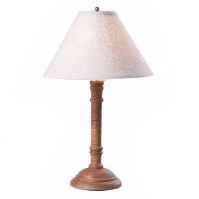 Country LightingPRIMITIVE WOOD "GATLIN" TABLE LAMP & IVORY LINEN SHADE in Heavily Distressed Crackle Finishesaccent lightcountry lightingSaving Shepherd