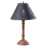 Country LightingWOOD and PUNCHED TIN "GATLIN" TABLE LAMP in Heavily Distressed Crackle Finishesaccent lightcountry lightingSaving Shepherd