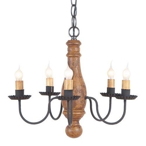 Country Lighting5 Arm WOOD & METAL CHANDELIER Petite Candelabra in 6 Distressed Finishes USAcandelabracandleSaving Shepherd