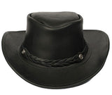 Leather HatAUSSIE OUTBACK HAT ~ Leather Cowboy Bush Style in BROWN & BLACKAmishAustralianbushBlackSmall (21-22¼")Saving Shepherd