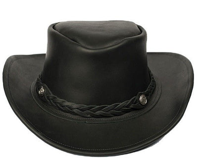 Leather HatAUSSIE OUTBACK HAT ~ Leather Cowboy Bush Style in BROWN & BLACKAmishAustralianSaving Shepherd
