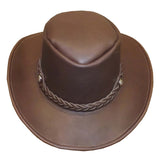 Leather HatAUSSIE OUTBACK HAT ~ Leather Cowboy Bush Style in BROWN & BLACKAmishAustralianbushBrownSmall (21-22¼")Saving Shepherd