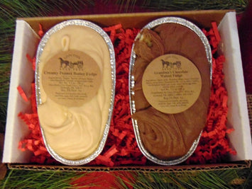 Food Gift BasketsOLD TYME FUDGE - Chocolate Walnut & Creamy Peanut ButterbundledelicacySaving Shepherd