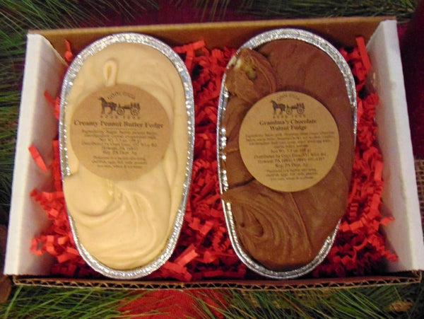 Food Gift BasketsOLD TYME FUDGE - Chocolate Walnut & Creamy Peanut ButterbundledelicacySaving Shepherd