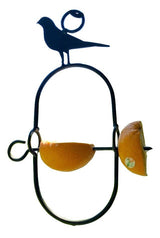 ORIOLE BIRD FEEDER - Hand Forged Wrought Iron Orange Holder