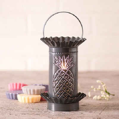 Country LightingPINEAPPLE PUNCHED TIN WAX TART WARMER Handmade Electric Accent Lightaccentaccent lightSaving Shepherd