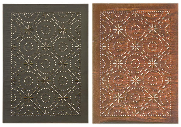 Punched Tin Panels4 Punched Tin Panels ~ Handcrafted Vertical OLD MILL Design in 2 Country Finishespunched tinpunched tin panelsSaving Shepherd