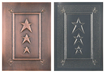 Punched Tin Panels4 Punched Tin Panels ~ Handcrafted Vertical COUNTRY STAR Design in 2 Classic Finishespunched tinpunched tin panelsSaving Shepherd