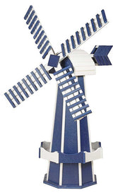 Windmill6½ FOOT JUMBO POLY WINDMILL - Dutch Garden Weather Vane in 22 Colors USAAmishoutdoorweather vanePatriot Blue & IvorySaving Shepherd