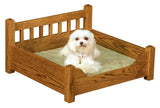 Handcrafted for PetsLUXURY WOOD PET BED - Solid Oak SMALL DOG or CAT Furniture - Amish Handmade in USABedbed with beddingSaving Shepherd