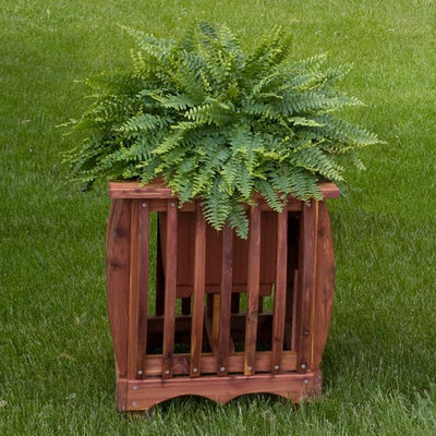 Planter BoxCEDAR PLANTER with 14" POT - Amish Red Cedar Plant Boxflower boxflower potSaving Shepherd