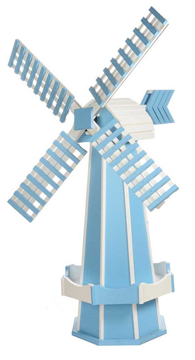 Windmill6½ FOOT JUMBO POLY WINDMILL - Dutch Garden Weather Vane in 22 Colors USAAmishoutdoorweather vanePowder Blue & WhiteSaving Shepherd