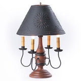 Country LightingJAMESTOWN COLONIAL TABLE LAMP with Punched Tin Shade - Heavily Distressed Crackle FinishlamplightSaving Shepherd