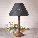 Country LightingWOOD and PUNCHED TIN "GATLIN" TABLE LAMP in Heavily Distressed Crackle Finishesaccent lightcountry lightingSaving Shepherd