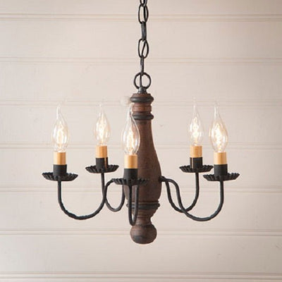Country Lighting5 Arm WOOD & METAL CHANDELIER Petite Candelabra in 6 Distressed Finishes USAcandelabracandleSaving Shepherd